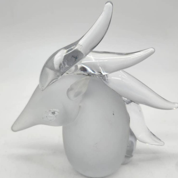 MCM Frosted Glass Horse head Bust. 6"x5"x2" - Picture 7 of 8